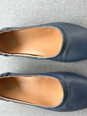 Fitflop Navy Leather Slip-On Ballet Flats